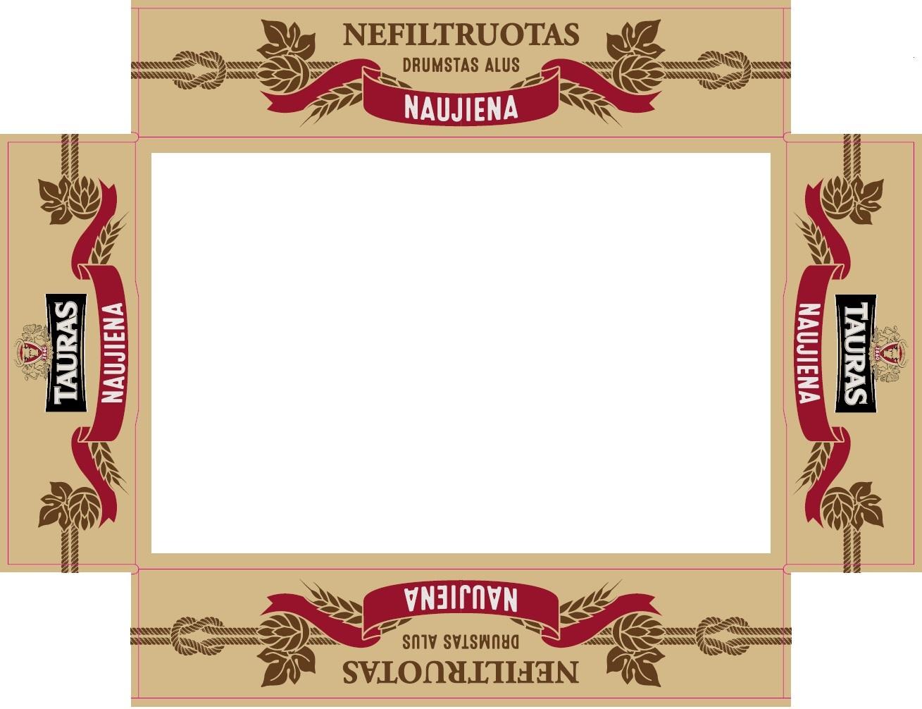 Prekės ženklas: TAURAS NEFILTRUOTAS DRUMSTAS ALUS NAUJIENA